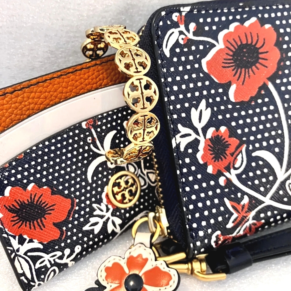 NEW~ Tory Burch Blake Printed Retro Batik Wallet, Card Holder & Cuff Bracelet - Picture 1 of 6